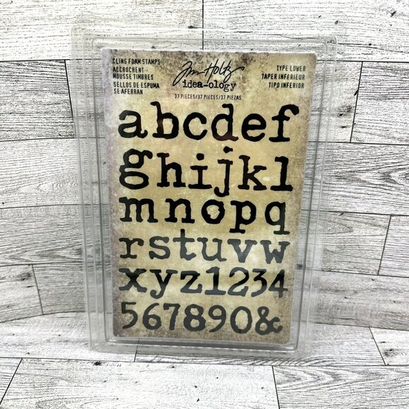 Brand New Tim Holtz Idea-ology 37 Pcs Alpha/Numeric Cling Foam Stamps Type Lower - Picture 1 of 5